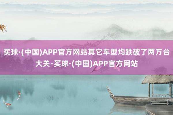 买球·(中国)APP官方网站其它车型均跌破了两万台大关-买球·(中国)APP官方网站