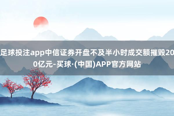 足球投注app中信证券开盘不及半小时成交额摧毁200亿元-买球·(中国)APP官方网站