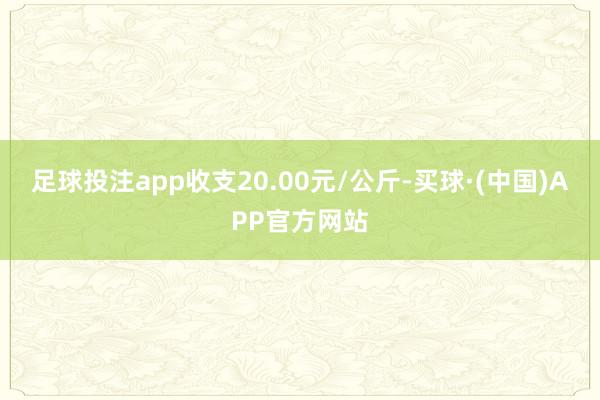 足球投注app收支20.00元/公斤-买球·(中国)APP官方网站