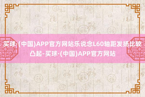 买球·(中国)APP官方网站乐说念L60轴距发扬比较凸起-买球·(中国)APP官方网站