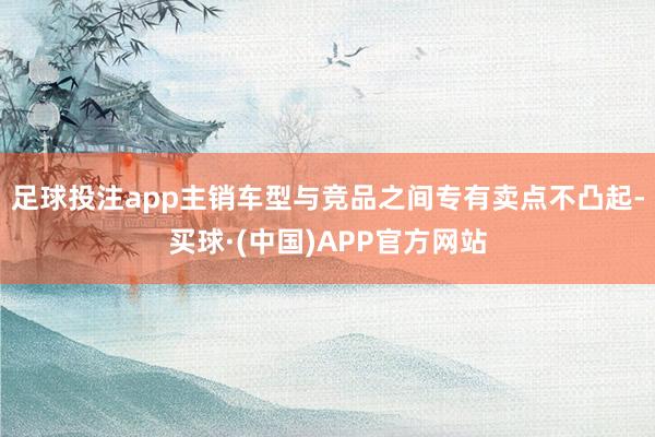 足球投注app主销车型与竞品之间专有卖点不凸起-买球·(中国)APP官方网站