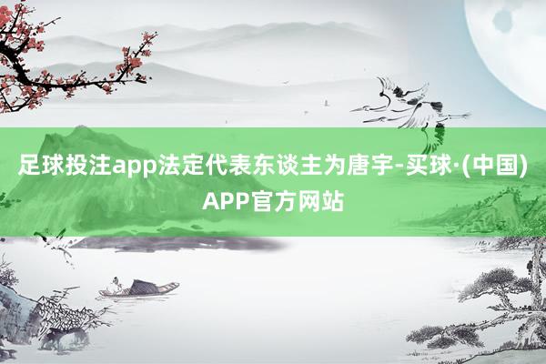 足球投注app法定代表东谈主为唐宇-买球·(中国)APP官方网站