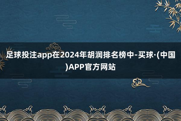 足球投注app在2024年胡润排名榜中-买球·(中国)APP官方网站