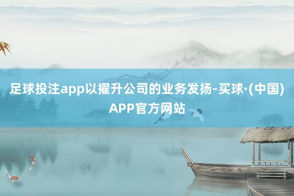 足球投注app以擢升公司的业务发扬-买球·(中国)APP官方网站