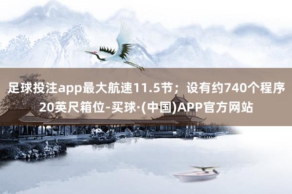 足球投注app最大航速11.5节；设有约740个程序20英尺箱位-买球·(中国)APP官方网站