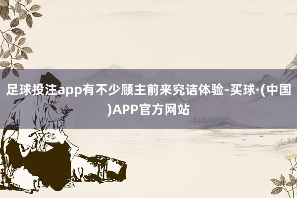 足球投注app有不少顾主前来究诘体验-买球·(中国)APP官方网站