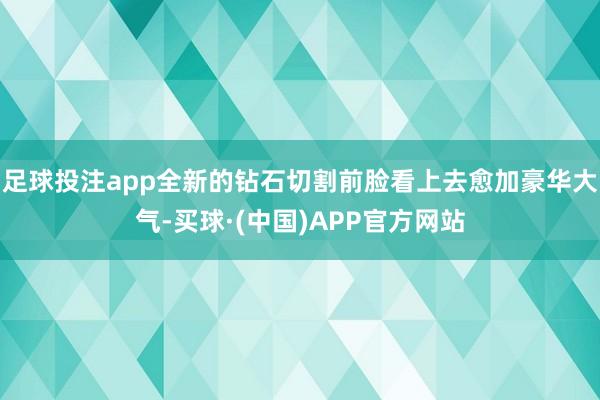 足球投注app全新的钻石切割前脸看上去愈加豪华大气-买球·(中国)APP官方网站