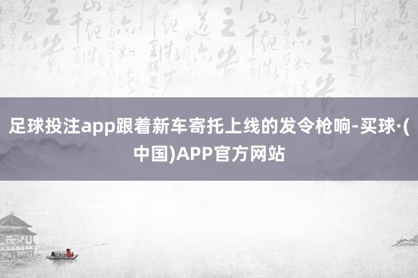 足球投注app跟着新车寄托上线的发令枪响-买球·(中国)APP官方网站