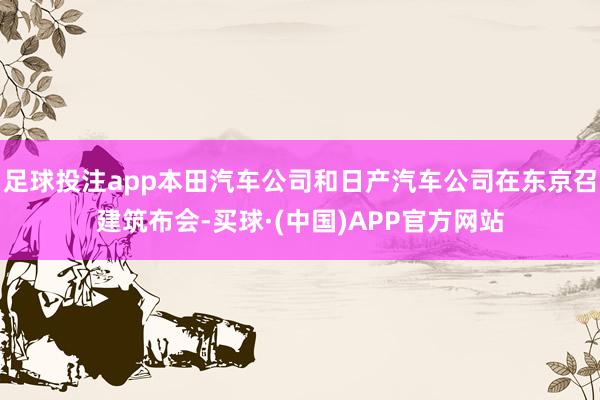 足球投注app本田汽车公司和日产汽车公司在东京召建筑布会-买球·(中国)APP官方网站