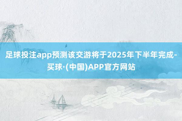 足球投注app预测该交游将于2025年下半年完成-买球·(中国)APP官方网站