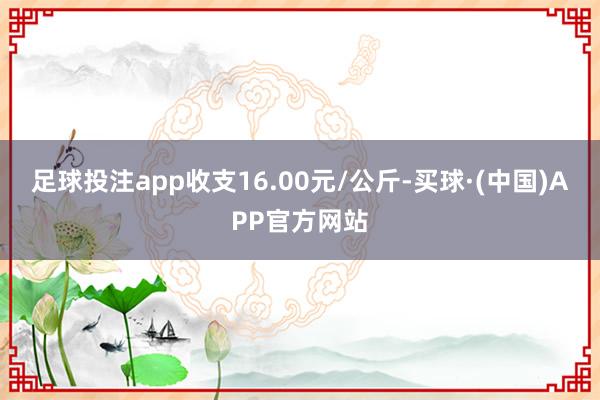 足球投注app收支16.00元/公斤-买球·(中国)APP官方网站