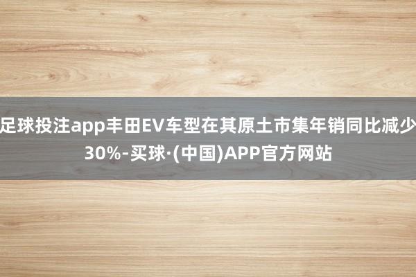 足球投注app丰田EV车型在其原土市集年销同比减少30%-买球·(中国)APP官方网站