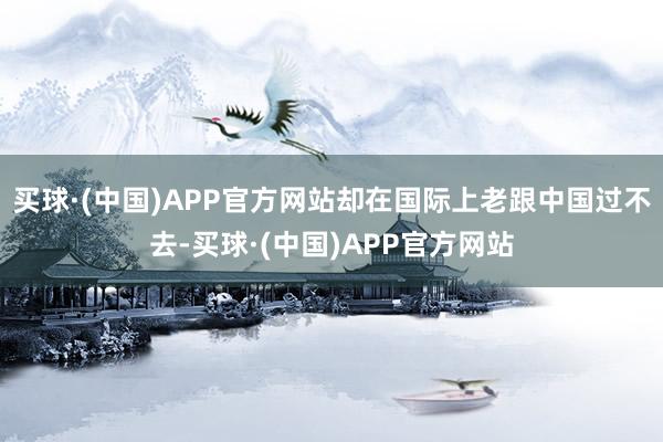 买球·(中国)APP官方网站却在国际上老跟中国过不去-买球·(中国)APP官方网站