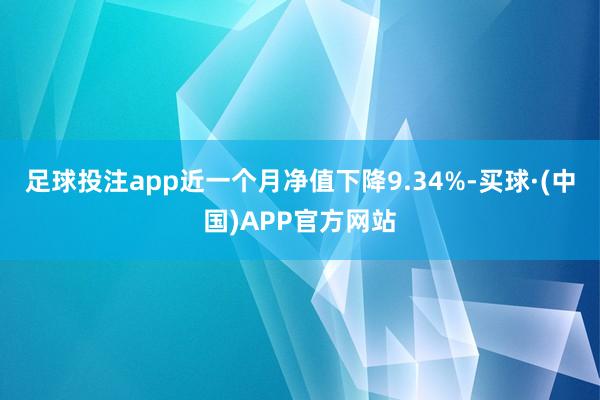 足球投注app近一个月净值下降9.34%-买球·(中国)APP官方网站