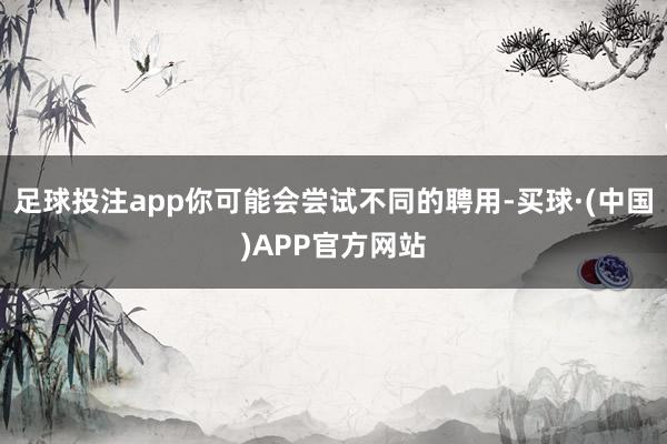 足球投注app你可能会尝试不同的聘用-买球·(中国)APP官方网站